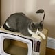 image 9 of PawHut TV-Shaped Cat House, Cardboard with Scratcher Catnip Toy Mouse
