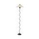image 8 of ValueLights Wiggle Black Metal Floor Lamp with Origami Pleated Shade Black