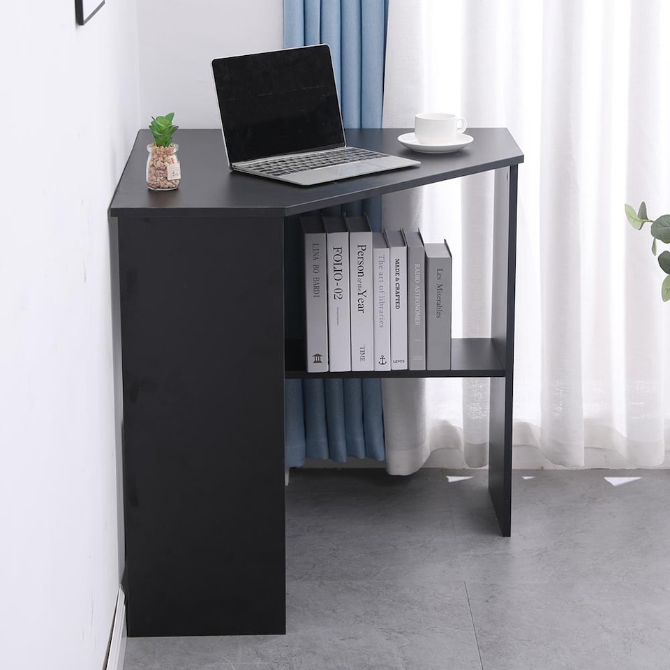 image 1 of Computer Desk PC Laptop Table Corner Home Office Study Gaming | Black