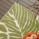 image 2 of OHS Outdoor Waterproof Tropical Garden Patio Anti-Slip Rug, 80x150cm - Green/White
