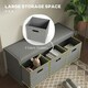 image 10 of HOMCOM Shoe Bench with Seat, Shoe Storage Bench Fabric Drawers, Grey White