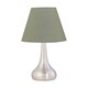 image 1 of Romana - Brushed Chrome Touch Table Lamp with Sage Green Shade | Chrome | Green | Medium | 1