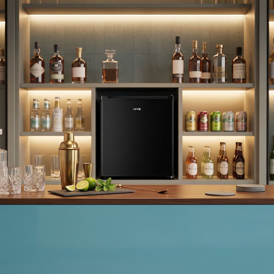 image 1 of HYE Mini Fridge 40 Litre Table Top Fridge - Black RF01MBF40B01