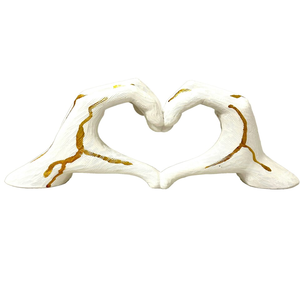 image 1 of Hands Love Gesture Sculpture Bronze Colour Life-Size 26cm/10'' Expression of Appreciation & LoveValentine's Day I appreciate you I love you Wedding Present