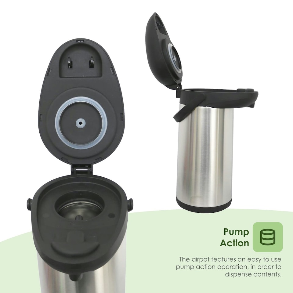 image 1 of Oypla 5L Stainless Steel Airpot Insulated Vacuum Thermal Flask Jug
