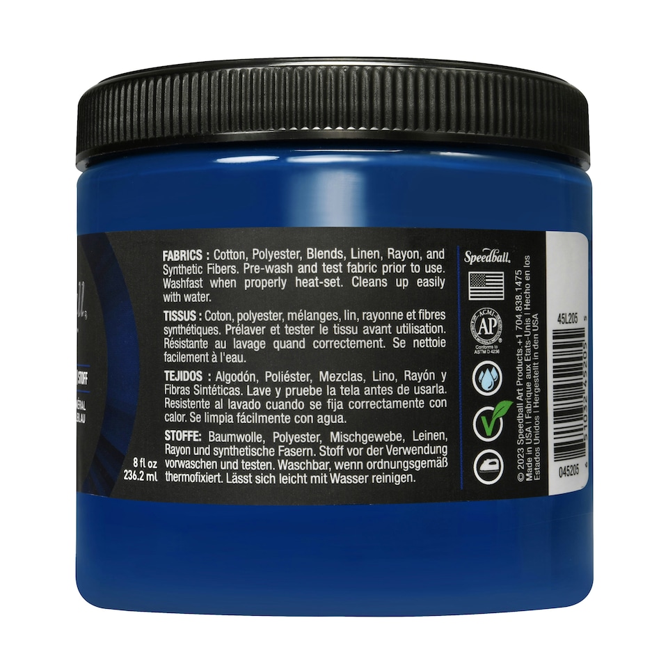 image 1 of Speedball Flex Screen Printing Fabric Ink, Mineral Blue, 8oz