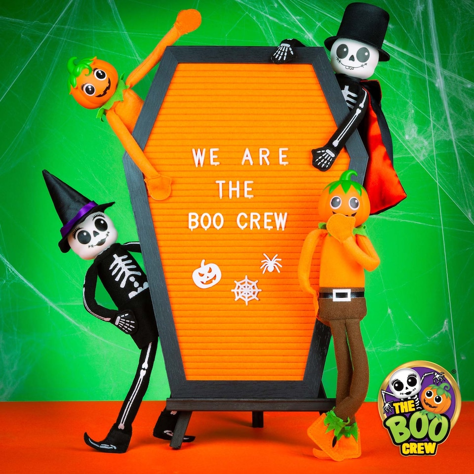 image 1 of PMS The Boo Crew Halloween Bunting - Pumpkin & Skeleton Wall Decoration