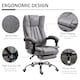 image 7 of Vinsetto Office Chair, Microfibre Reclining Computer Desk Chair with Footrest and Adjustable Height, Swivel Wheels for Home Office, Grey
