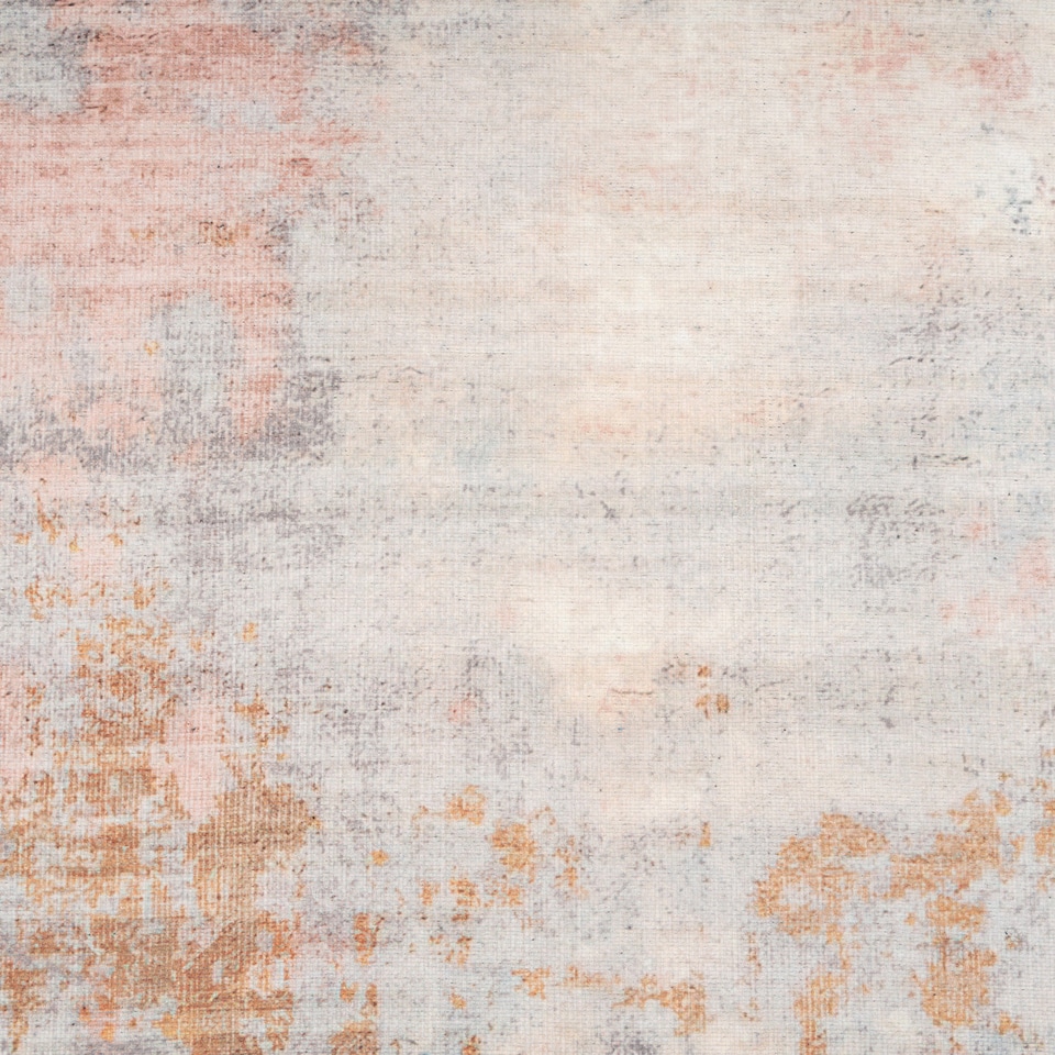 image 1 of KUKOON Beige Pastel Pink Distressed Abstract Washable Living Room Area Rug 120cm x 170cm