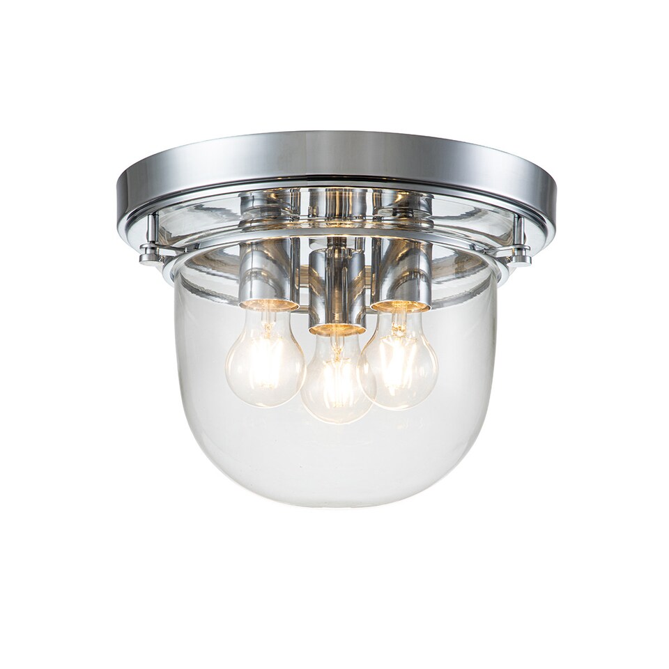 image 1 of Quoizel Whistling Bowl Semi Flush Ceiling Light Polished Chrome, IP44