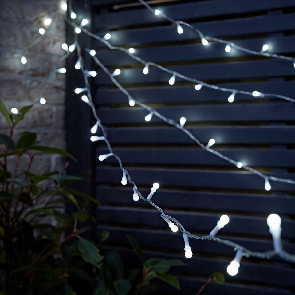 image 1 of ValueLights 240 Cool White Bubble String Christmas Lights | Black