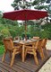 image 2 of Six Seater Rectangular Table Set with Cushions - W290 x D245 x H98 - Fully Assembled - Burgundy