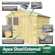 image 3 of 8 x 16 Feet Apex Shed - Double Door Without Windows - Wood - L472 x W231 x H217 cm | Brown