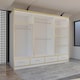 image 3 of Sliding Wardrobes 4U Sydney High Gloss Sliding Wardrobe with Mirror, LED & Drawers - 203cm or 253cm | White | White203 | 253cm
