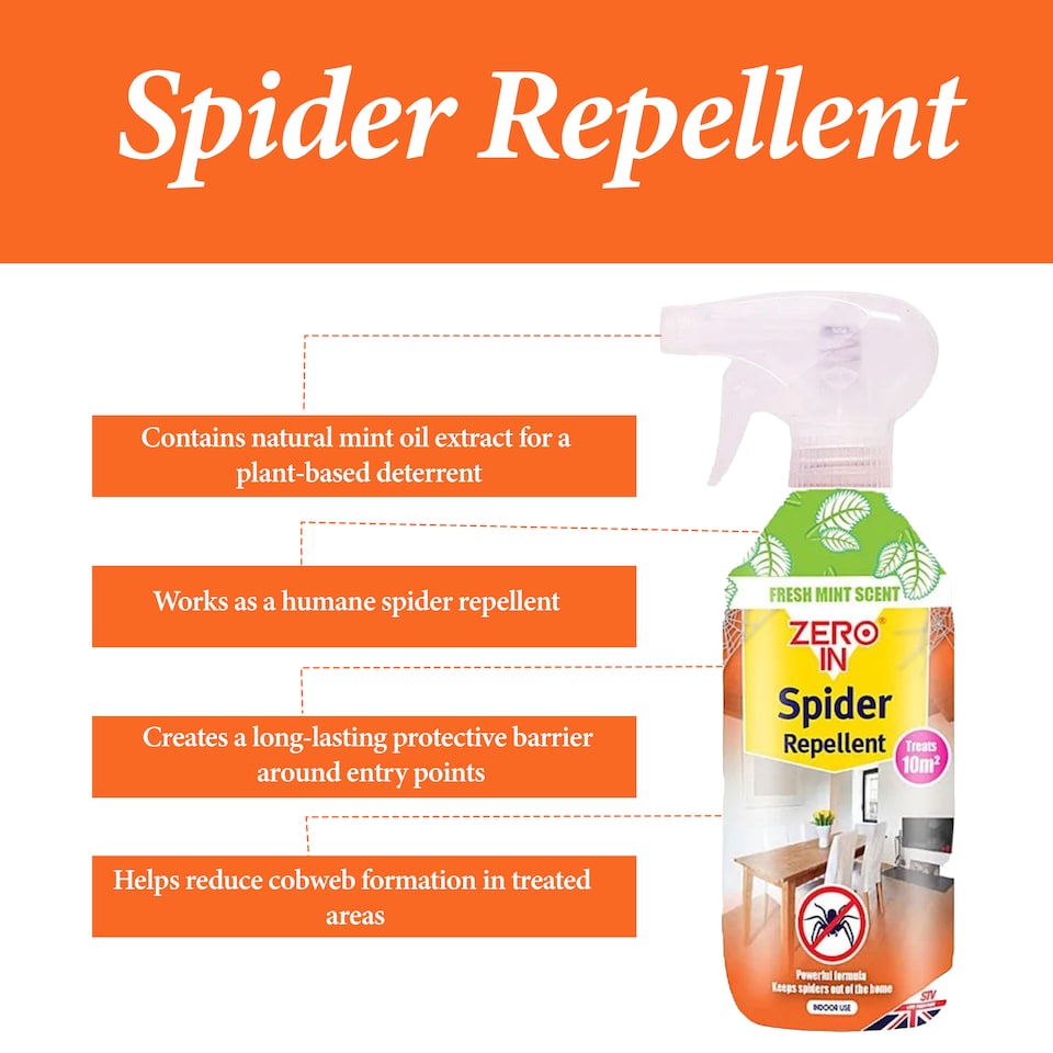 image 1 of Zero In Spider Repellent 500ml RTU Natural Mint Oil Barrier Spray for Windows Doors Spider Control Indoor Outdoor