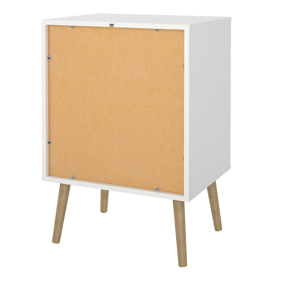 image 1 of Cumbria Nightstand 1 Door + 1 Drawer White