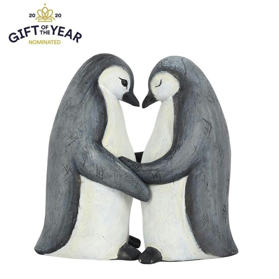 Something Different Animal Families Penguin Ornament - Grey/White - One Size