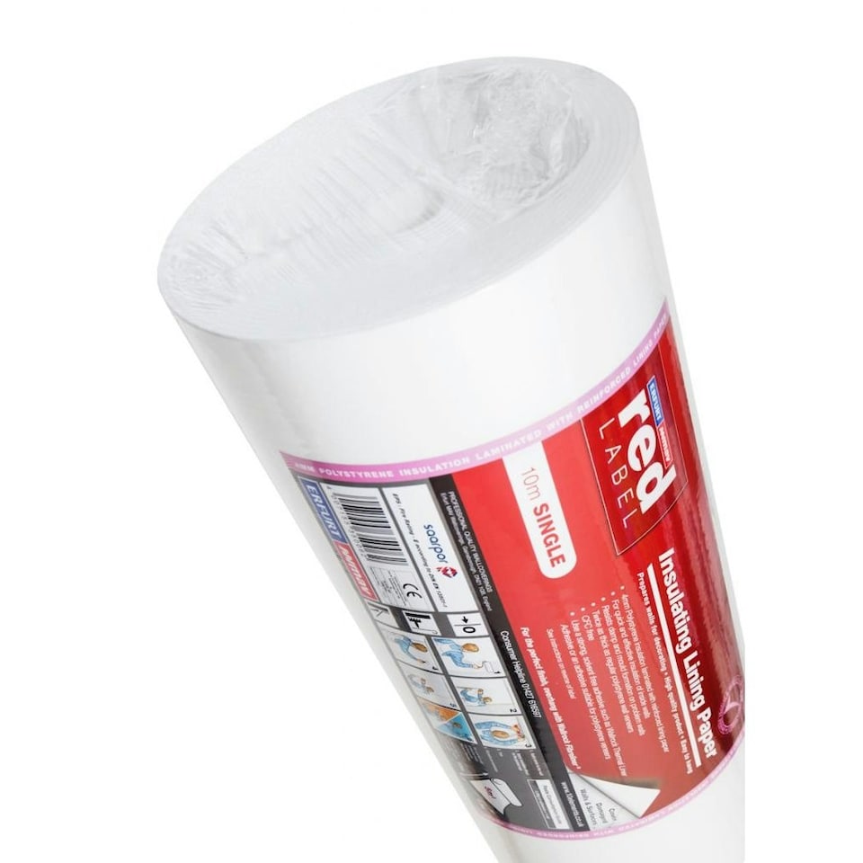 Erfurt Insulated Lining Paper - White - 10m