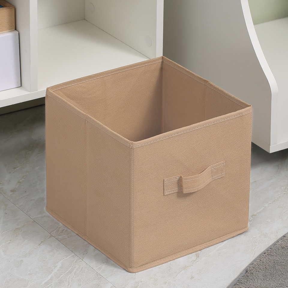 image 1 of HOMCOM Freestanding 6 Cube Storage Cabinet Unit w  3 Fabric Drawers Handles Home Office Organisation Shelves Furniture