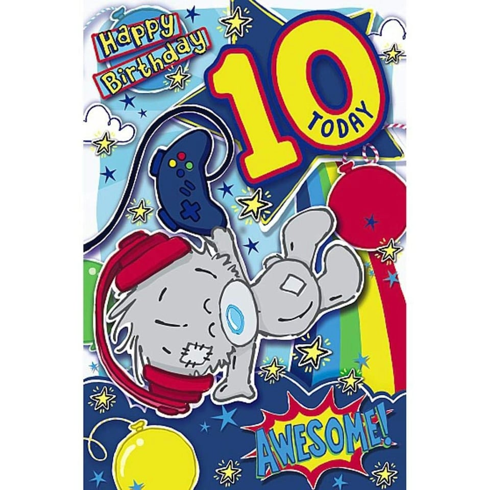 image 1 of Me To You Bear My Dinky 10 Today 10th Birthday Card