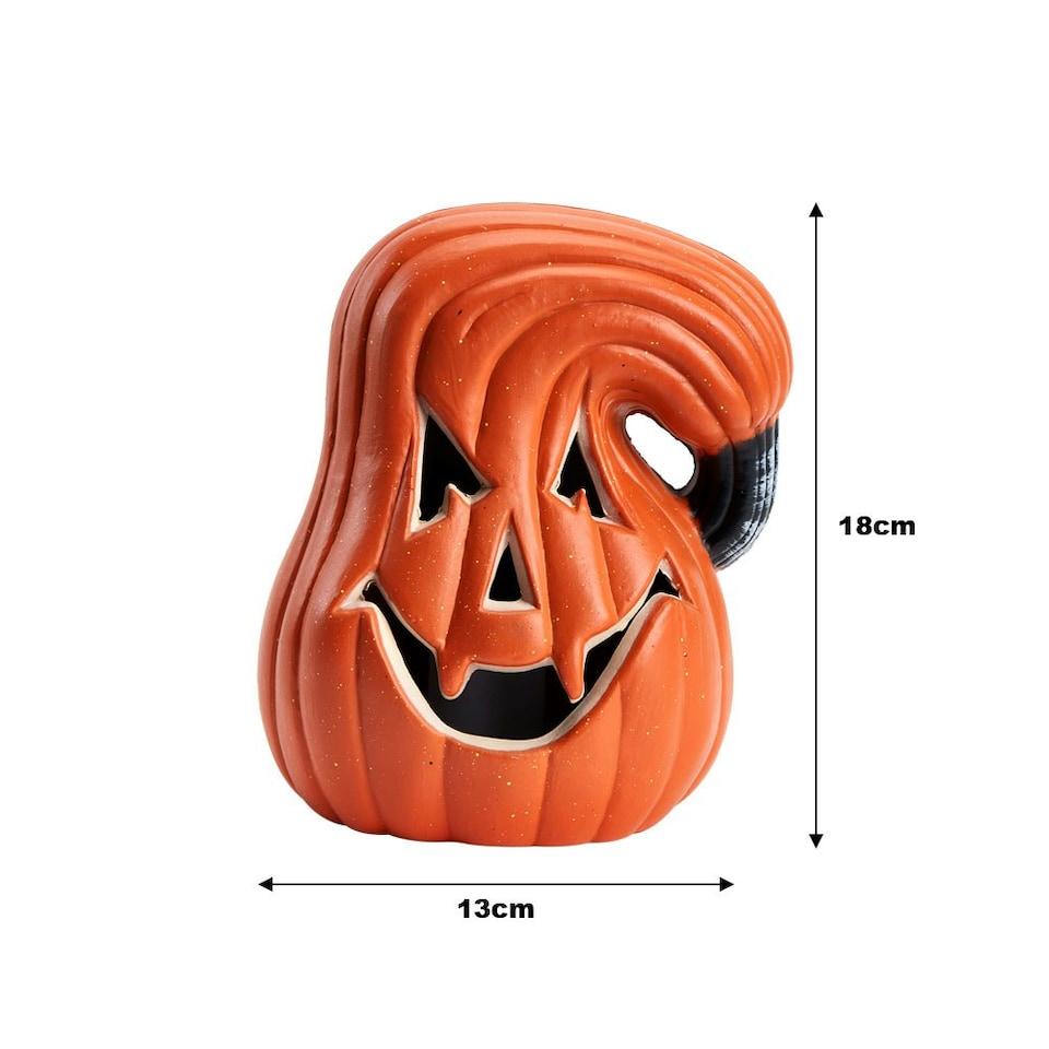 image 1 of Living and Home Halloween LED Pumpkin Lantern Battery Operated - 13*18cm