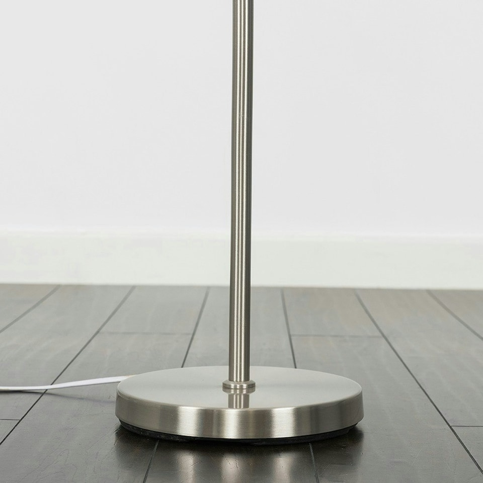 image 1 of ValueLights Traditional Style Brushed Chrome Double Twist Floor Lamp Base