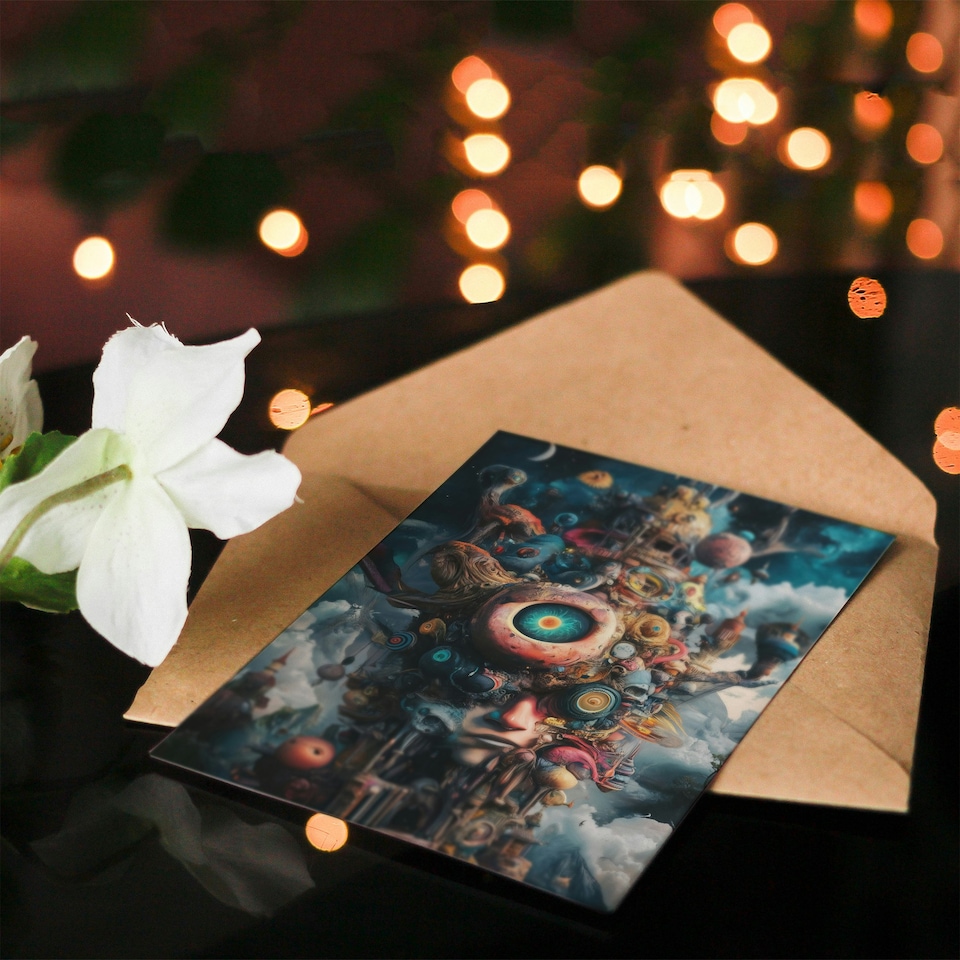 image 1 of Where Stories Come From Surreal Fantasy Art Birthday Greeting Card