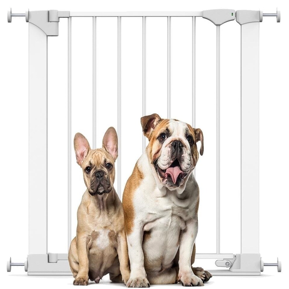 image 1 of Bettacare SafeStep Dog Gate, White, 68cm - 75cm, Extra Low Walkthrough, Pressure Fit Safety Gate, Pet Gate for Stairs and Doors