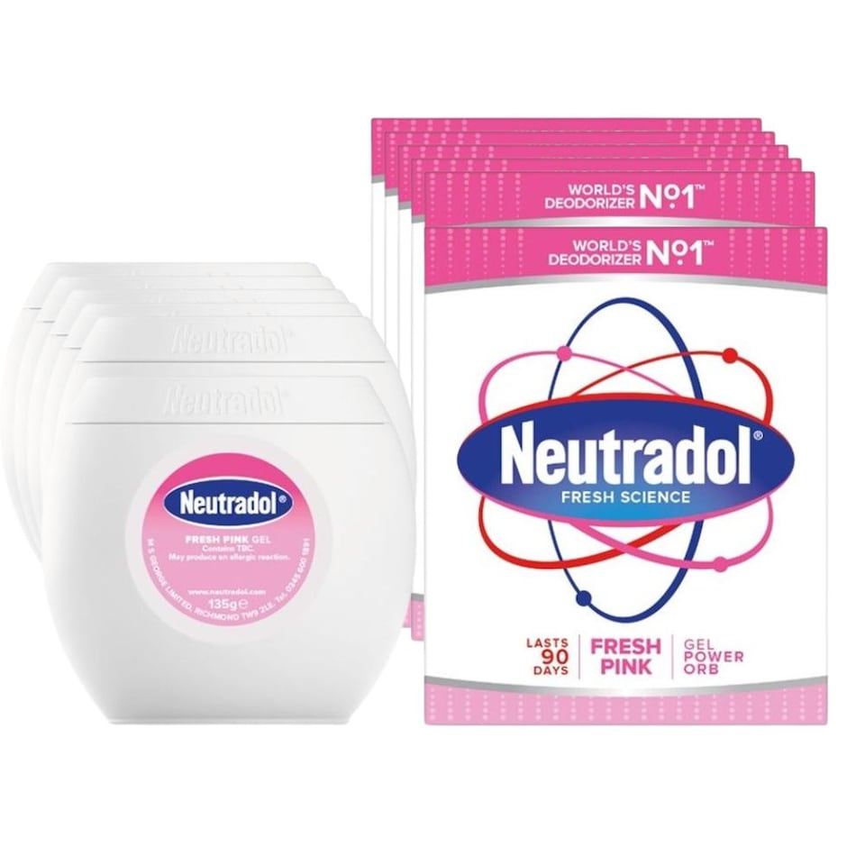 Neutradol Fresh Pink Gel Power Orb Air Freshener 135g Pack of 6