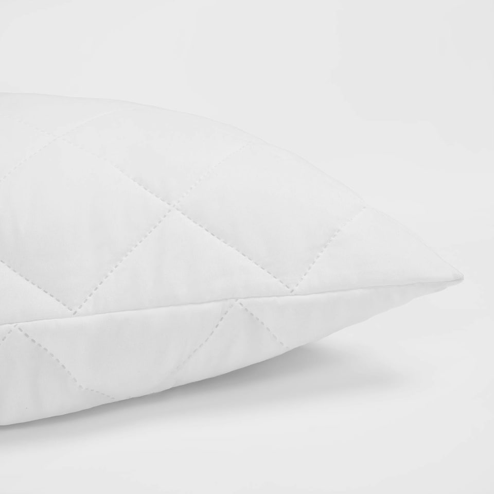 image 1 of OHS 2 x Pinsonic Quilted Soft Touch Cushion Cover Pillow Protector, 48x74cm - White