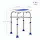 image 3 of HOMCOM Adjustable Shower Stool with Foot Pads for Elderly Disabled Purple