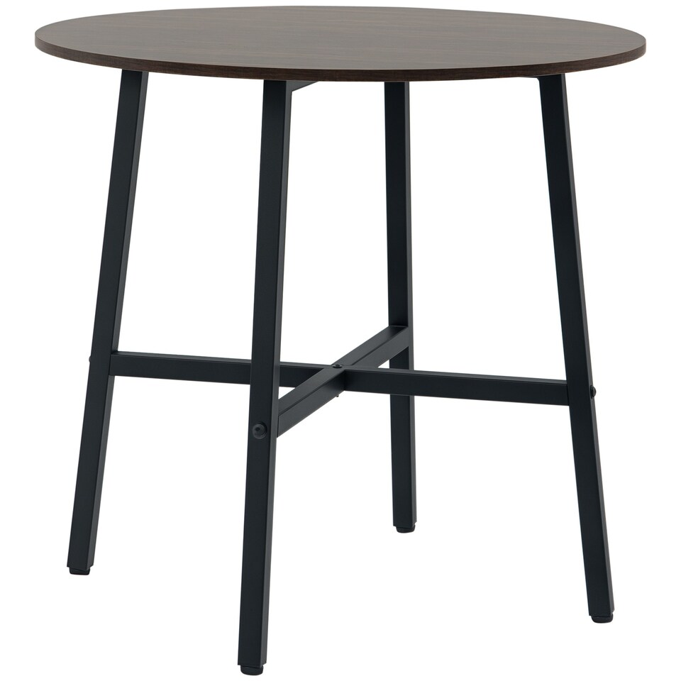 image 1 of HOMCOM 80cm Round Kitchen Table, Dining Table for Small Spaces, Steel Leg