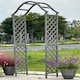 image 2 of Gr8 Garden Arch Wooden Pergola Feature Trellis Rose Climbing Plant Grey Wood Archway
