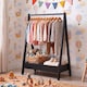image 2 of Junior Vida Kids Bedroom Furniture Space Saving Foldable Clothing Rack - Black