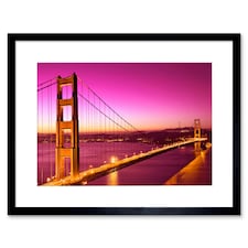 Golden Gate Bridge San Francisco Black 9x7" Black Framed Wall Art Print