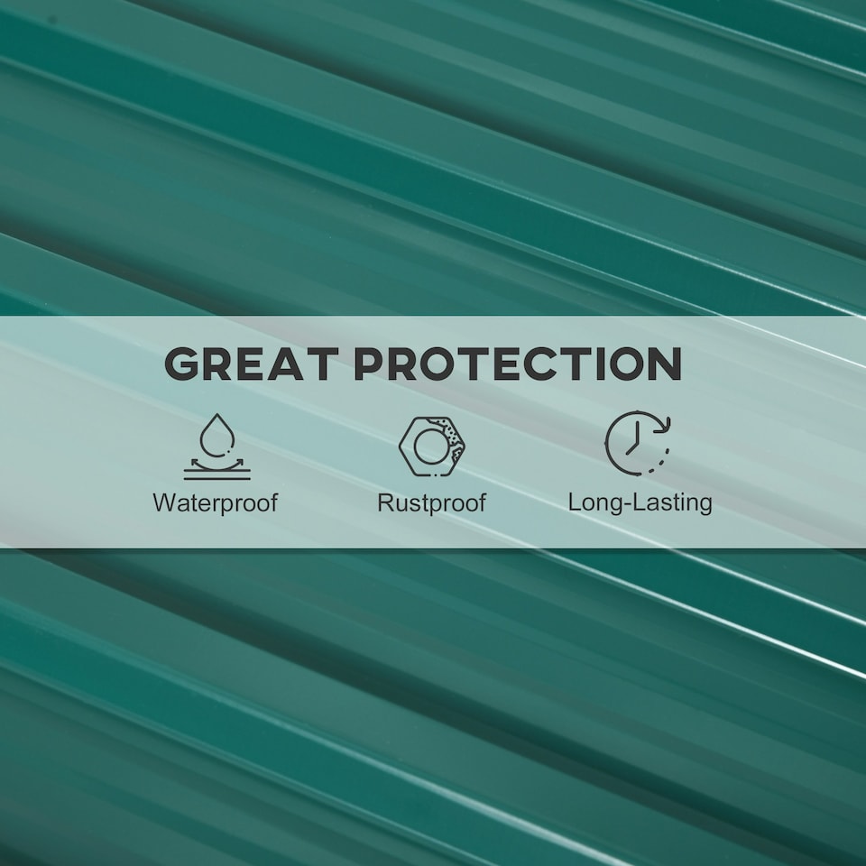 image 1 of Outsunny Pack of 12 Metal Roofing Sheets for Greenhouse, Dark Grey