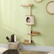 image 6 of PawHut Wall Mounted Cat Tree for Indoor Cats with Scratch Post Oak Beige
