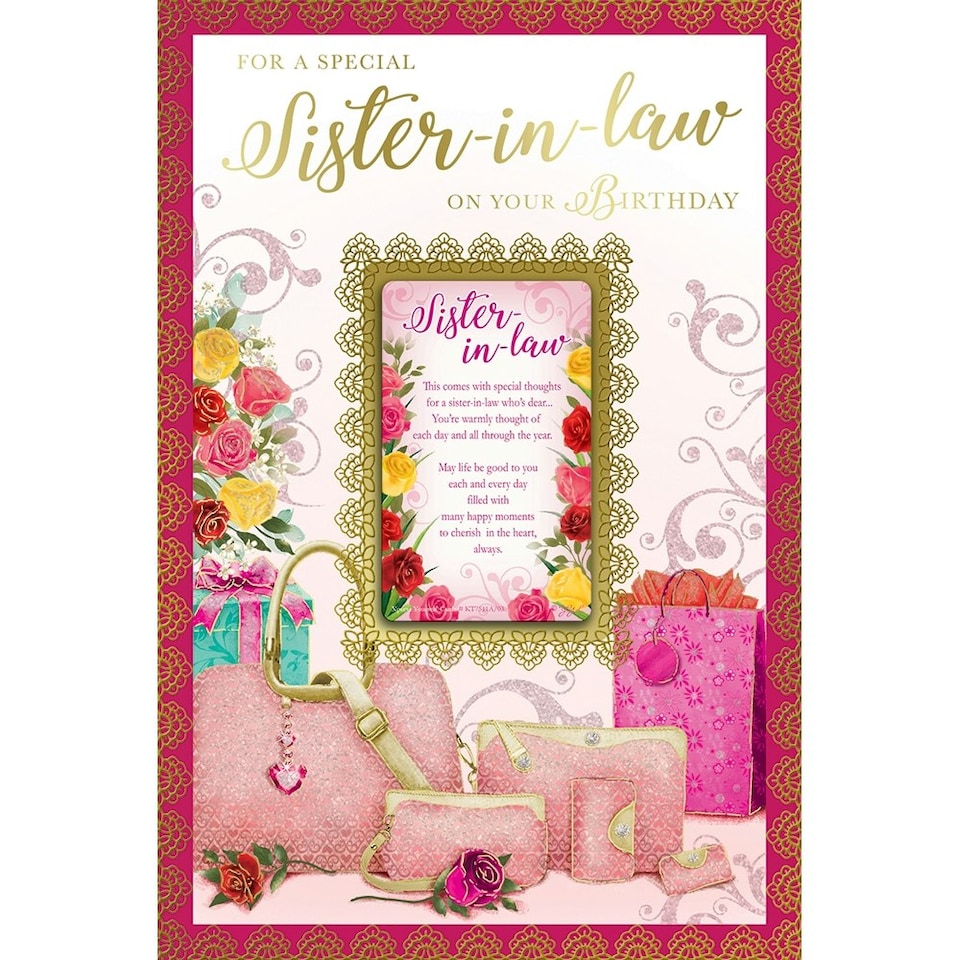 image 1 of For A Special Sister-in-law On Your Birthday Keepsake Treasures Greeting Card