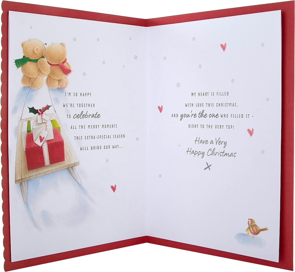 image 1 of Cute Forever Friends Winter Love Design Girlfriend Boxed Christmas Card