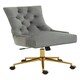 image 4 of Interiors by Premier Grey Velvet and Gold Base Home Office Chair Grey