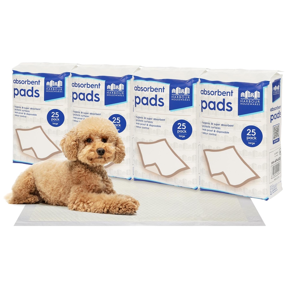 image 1 of Harbour Housewares Disposable Puppy Training Pads - 60cm x 60cm - Pack of 100