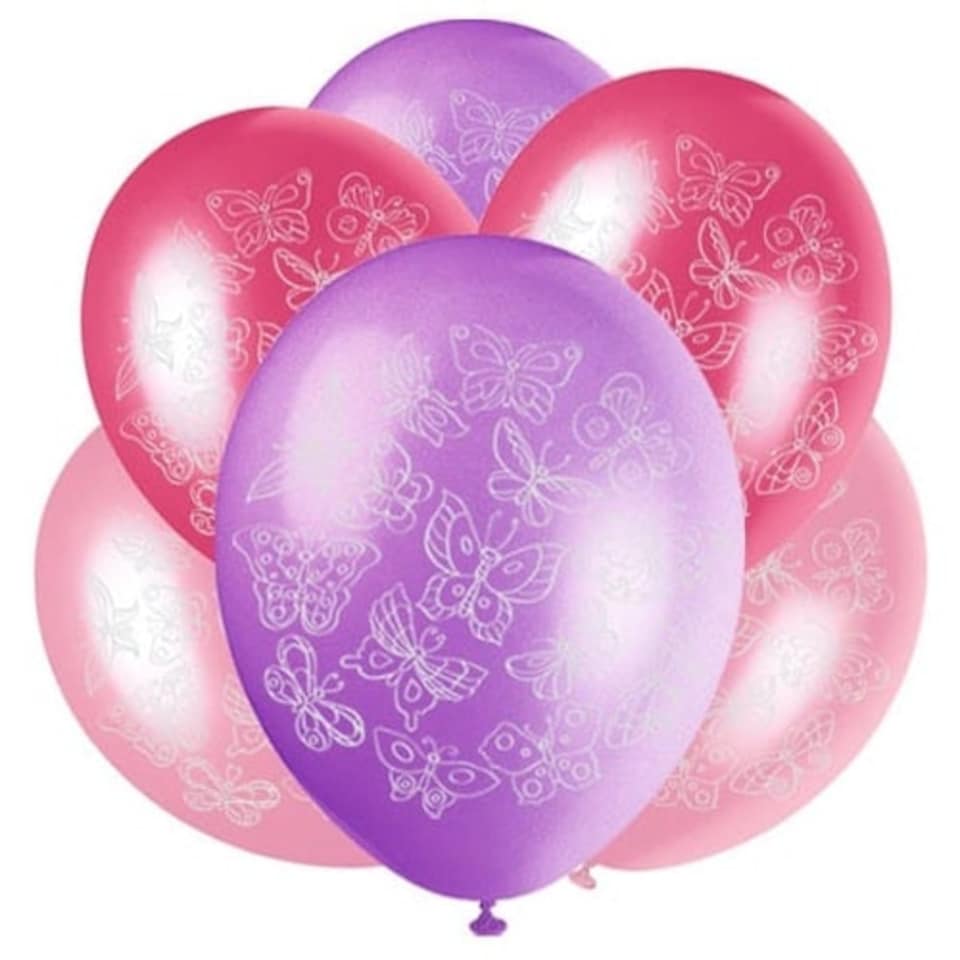 Butterflies Latex Balloons 30cm / 12 in - Pack of 6