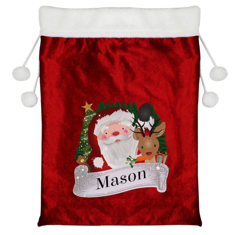 image 1 of Personalised Christmas Santa Red Sack