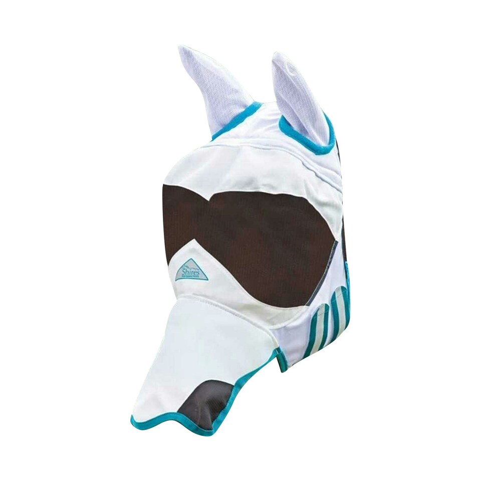 image 1 of Shires Ultra Pro Sun Shade Horse Fly Mask - White - Small Pony