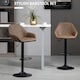 image 4 of HOMCOM Bar Stools Set of 2, Height Adjustable Swivel Barstools, PU Leather Kitchen Stools with Backs, Armrests and Footrest for Home, Counter and Dining Room, Dark Brown