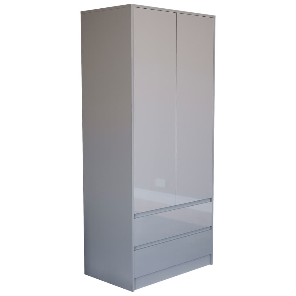 image 1 of Vida Designs Glinton 2 Door 2 Drawer Wardrobe With Clothes Rail, Grey