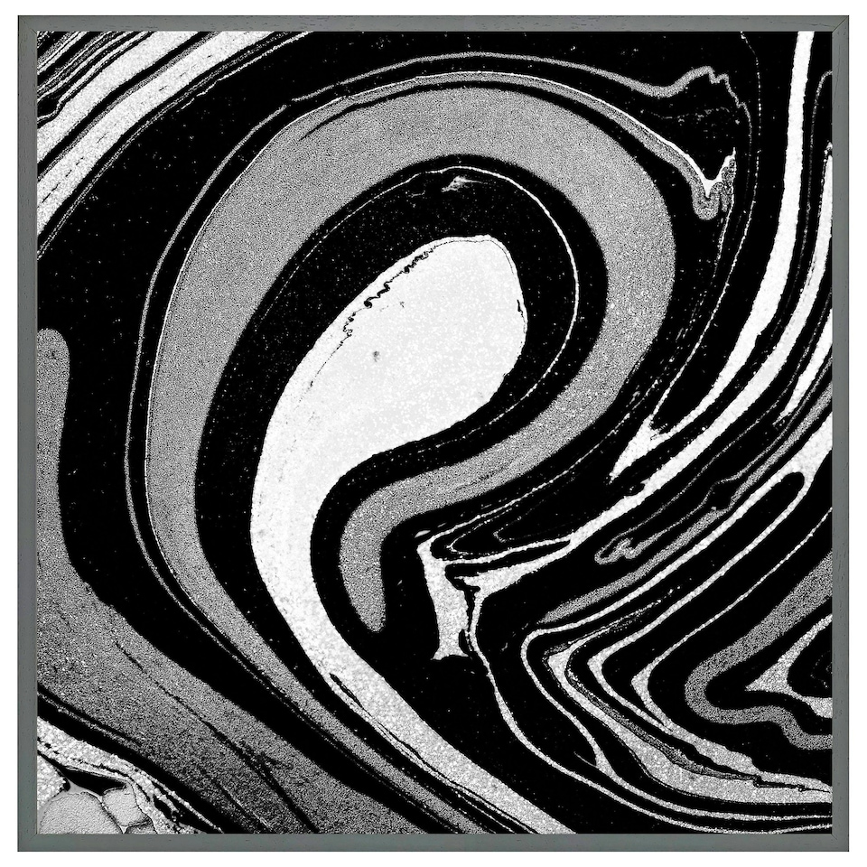 image 1 of Black marbled paint (Picutre Frame) White | S