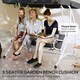 image 6 of Outsunny 3 Seater Garden Bench Cushion Outdoor Seat Pad with Ties Black | Black | 3 Seater