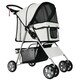 image 1 of PawHut Pet Stroller Carrier Foldable Deluxe Jogger Walk Travel Dog Cat Grey