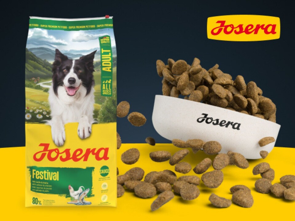 image 1 of Josera Adult Festival complete dog food | For fussy dogs | Feed dry or wet for delicious gravy | Chicken & Salmon | All breed sizes | 3x3kg